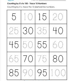 Counting by 5s to 100 | A Wellspring of Worksheets