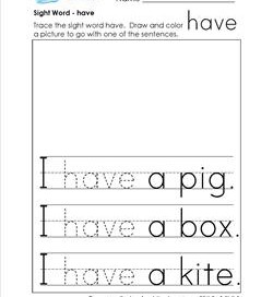 Sight Word Practice Worksheets - Trace and Say Sight Words