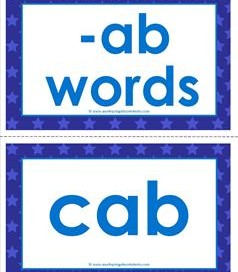 cvc word cards -ab words