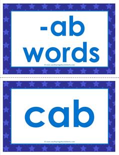 cvc word cards -ab words
