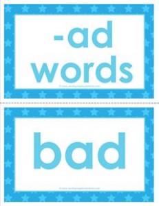 cvc word cards -ad words