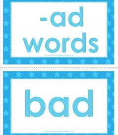 cvc word cards -ad words