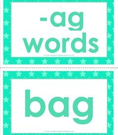 cvc word cards -ag words