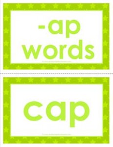 cvc word cards -ap words