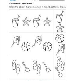 AB Patterns - Beach Fun! - Patterns Worksheets