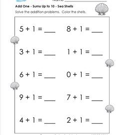 Adding 1 Worksheets - Kindergarten Addition | A Wellspring
