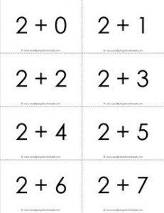 addition flash cards - 2s - sums to 10 - black and white