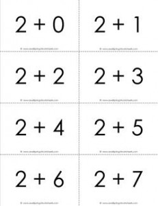 addition flash cards - 2s - sums to 10 - black and white