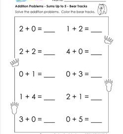 addition problems - bear tracks