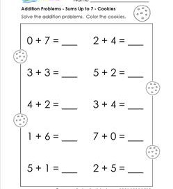 addition problems - cookies