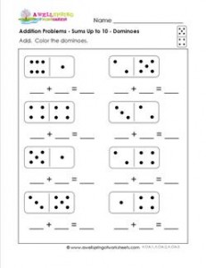 addition problems - dominoes
