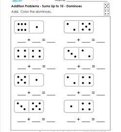 addition problems - dominoes