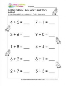 addition problems - look whos counting