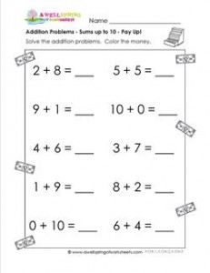 addition problems pay up premium 231x300 - Addition Problems For Kindergarten