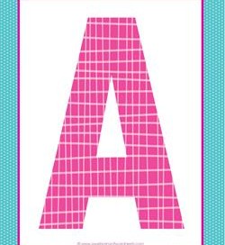 alphabet letter a - plaid and polka dot