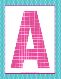 alphabet letter a - plaid and polka dot