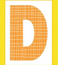 alphabet letter d - plaid and polka dot