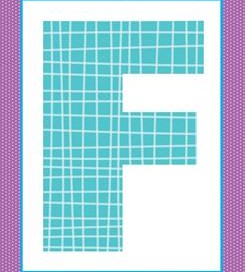 alphabet letter f - plaid and polka dot