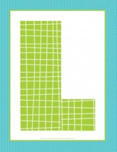 alphabet letter l - plaid and polka dot