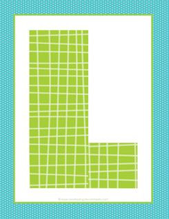 alphabet letter l - plaid and polka dot