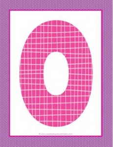 alphabet letter o - plaid and polka dot