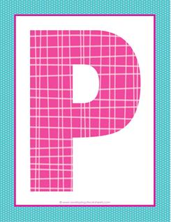 alphabet letter p - plaid and polka dot