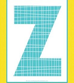 alphabet letter z - plaid and polka dot
