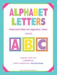 alphabet letters plaid and polka dot whole set