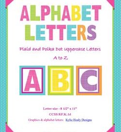 alphabet letters plaid and polka dot whole set