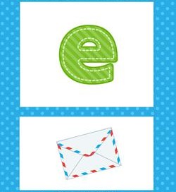 alphabet poster - lowercase e