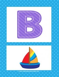 Alphabet Poster - Uppercase B. Part of a set of fun and colorful alphabet posters.