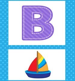 Alphabet Poster - Uppercase B. Part of a set of fun and colorful alphabet posters.