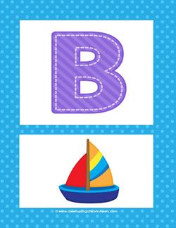 Alphabet Poster - Uppercase B. Part of a set of fun and colorful alphabet posters.