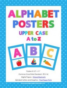 alphabet posters uppercase a-z - entire set
