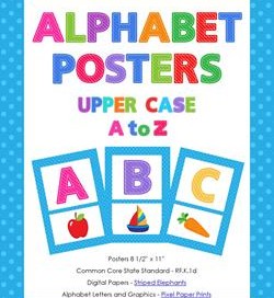 alphabet posters uppercase a-z - entire set