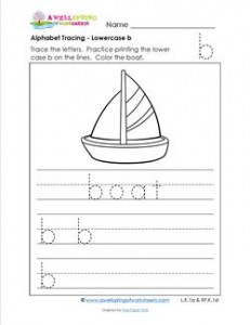 alphabet tracing - lowercase b