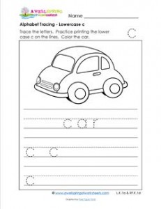 alphabet tracing - lowercase c