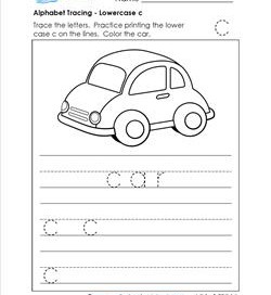 alphabet tracing - lowercase c