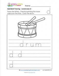 alphabet tracing - lowercase d