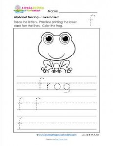 alphabet tracing - lowercase f