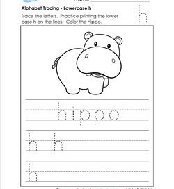 alphabet tracing - lowercase h