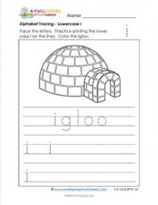 alphabet tracing - lowercase i