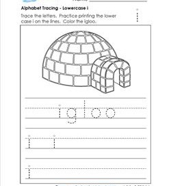 alphabet tracing - lowercase i