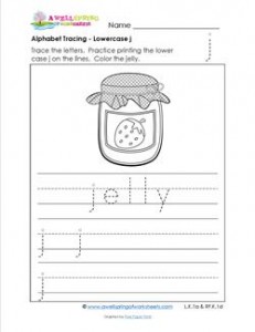 alphabet tracing - Lowercase j