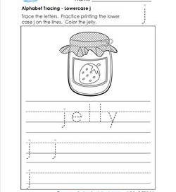 alphabet tracing - Lowercase j