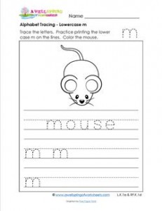 alphabet tracing - lowercase m