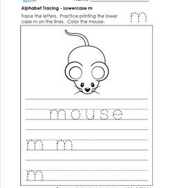 alphabet tracing - lowercase m