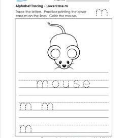 alphabet tracing - lowercase m