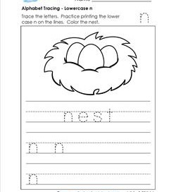 alphabet tracing - lowercase n
