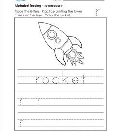 alphabet tracing - lowercase r